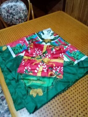 Designed Exclusively For The Greenbrier Silk Christmas Scarf 35x35 Inches